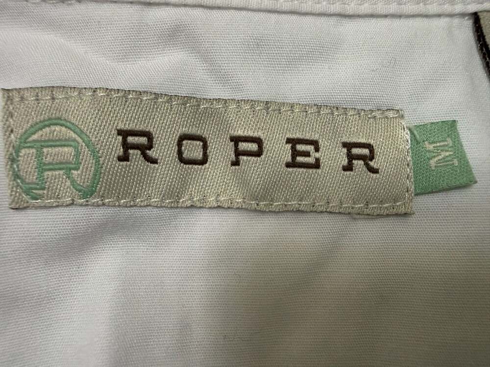 Roper White Long Sleeve Western Shirt Size M